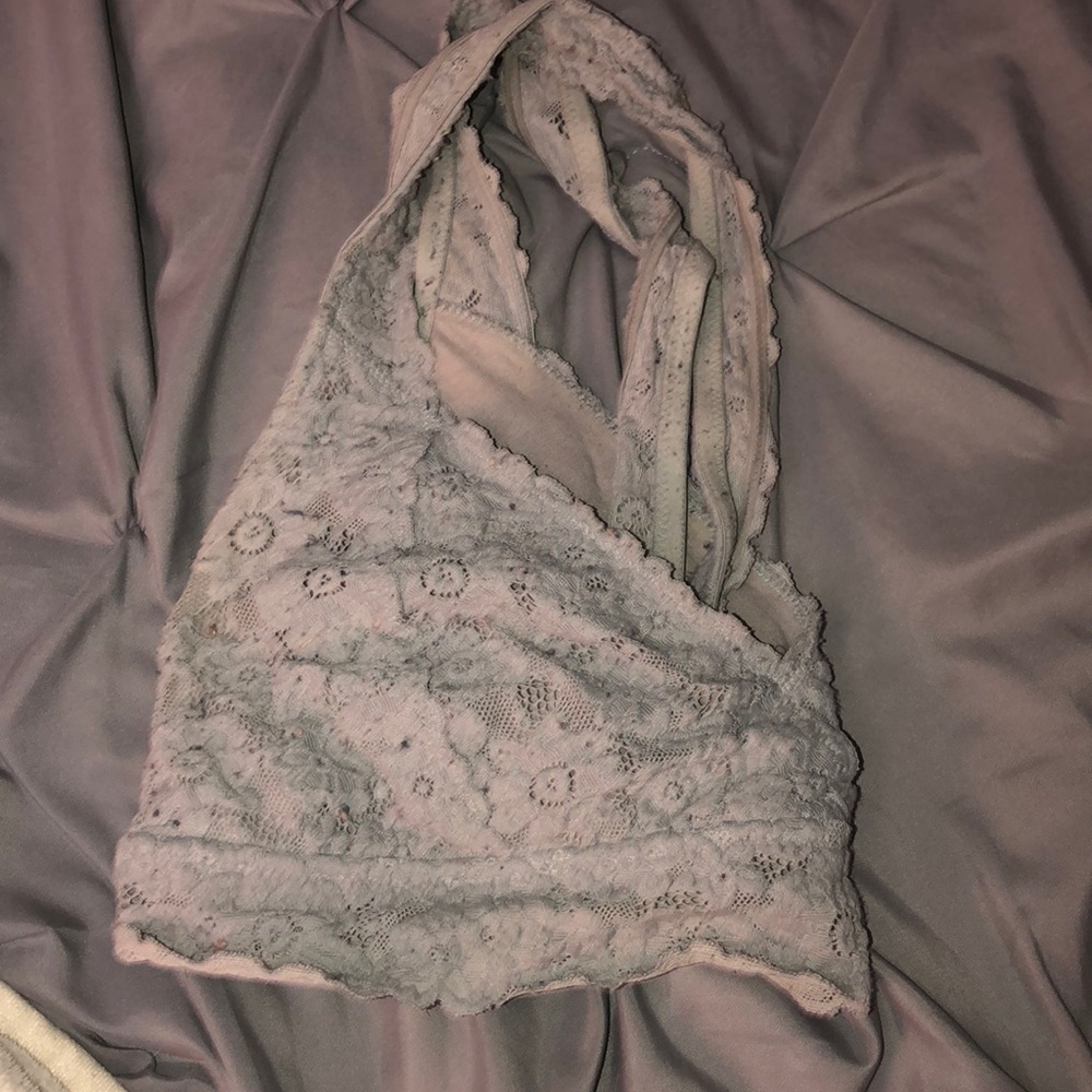 Grey cross back bralette